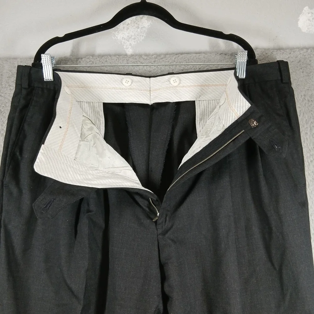 J.B. Britches‎ Nordstrom Dress Pants Men 42x29 Dark Gray Pleated Wool EUC